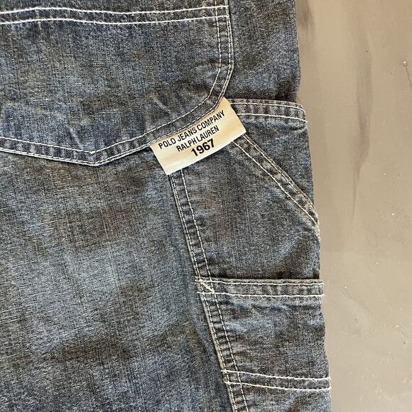 Vintage Polo Jeans Co Ralph Lauren DRAW STRING CARPENTER Mens JEANS BLUE 38x32 - Picture 7 of 10
